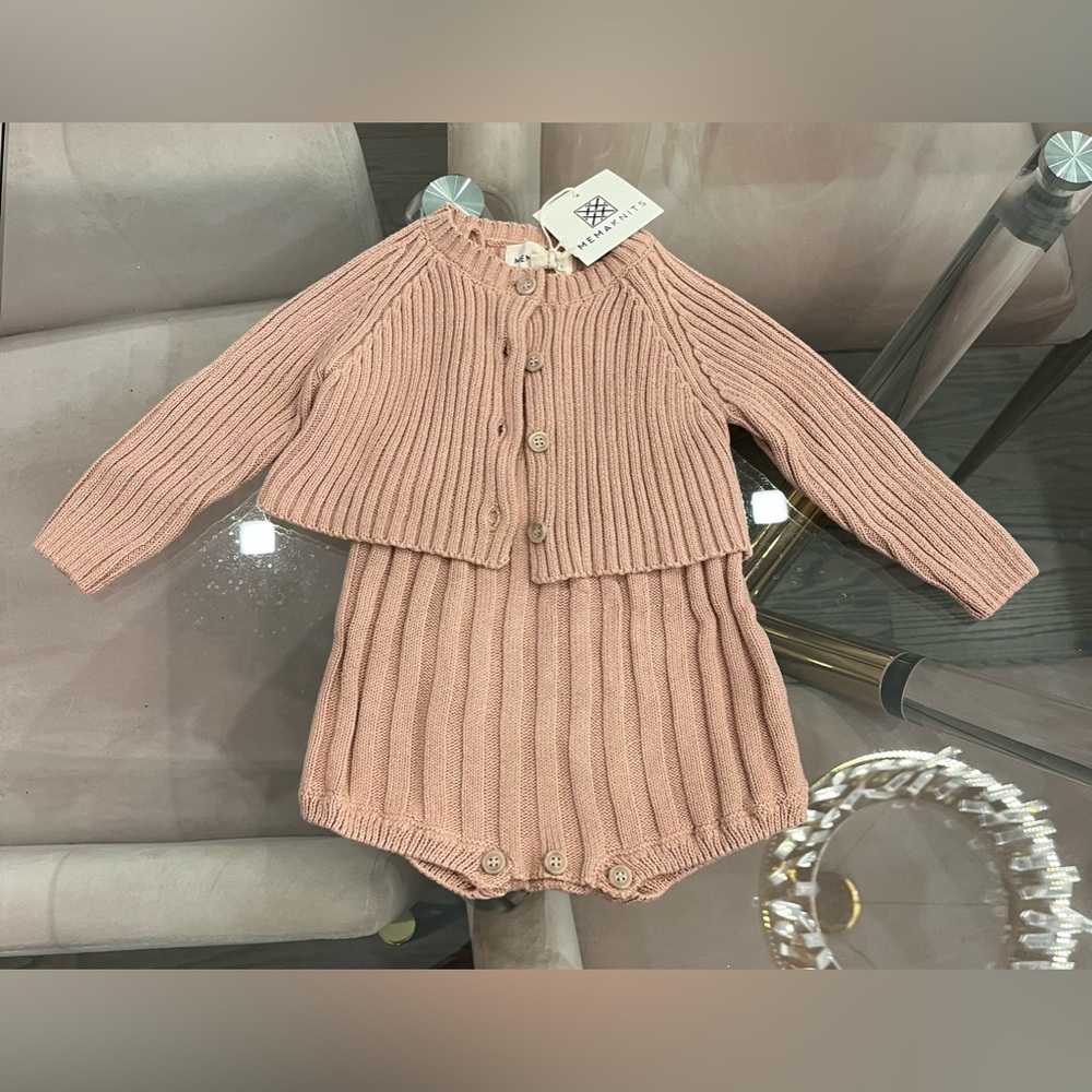 Brand new with tags knit baby set size 18 months
